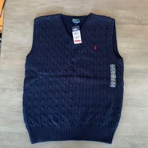 NWT Polo sweater vest, navy, boys size XL, 18-20